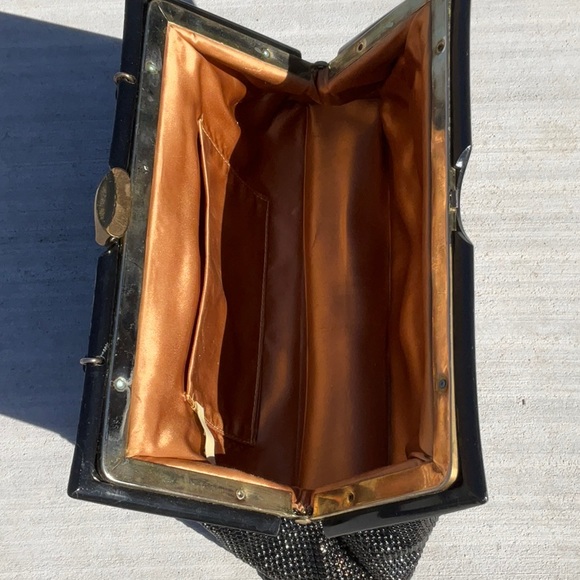 Whiting & Davis Black & Gold Undertone Mesh Handbag - Picture 11 of 13